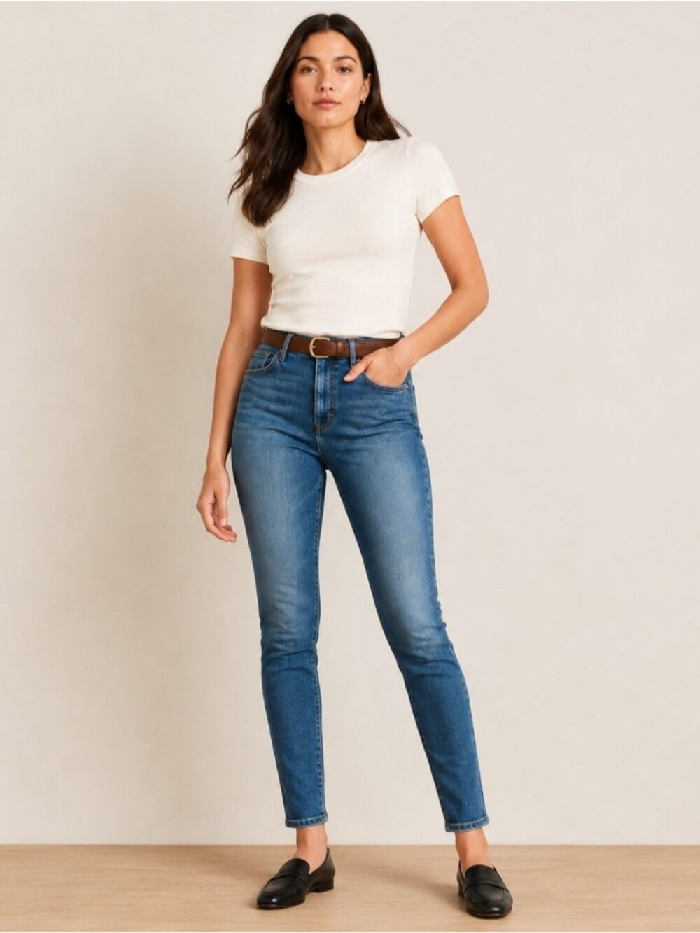 J.Crew High-Rise Skinny Jeans in Medium Blue